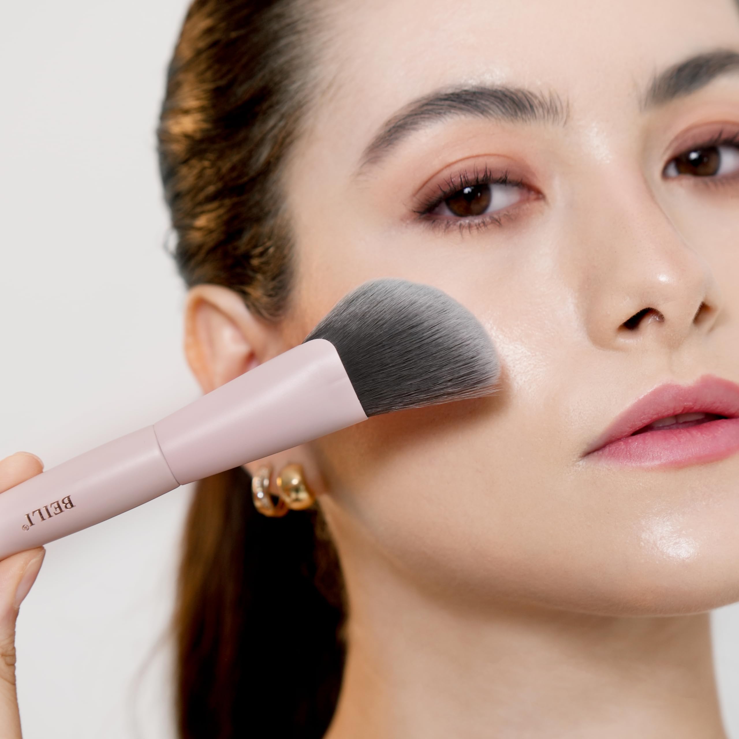 BEILI Set 12 Pennelli Trucco Rosa Sintetici Vegani