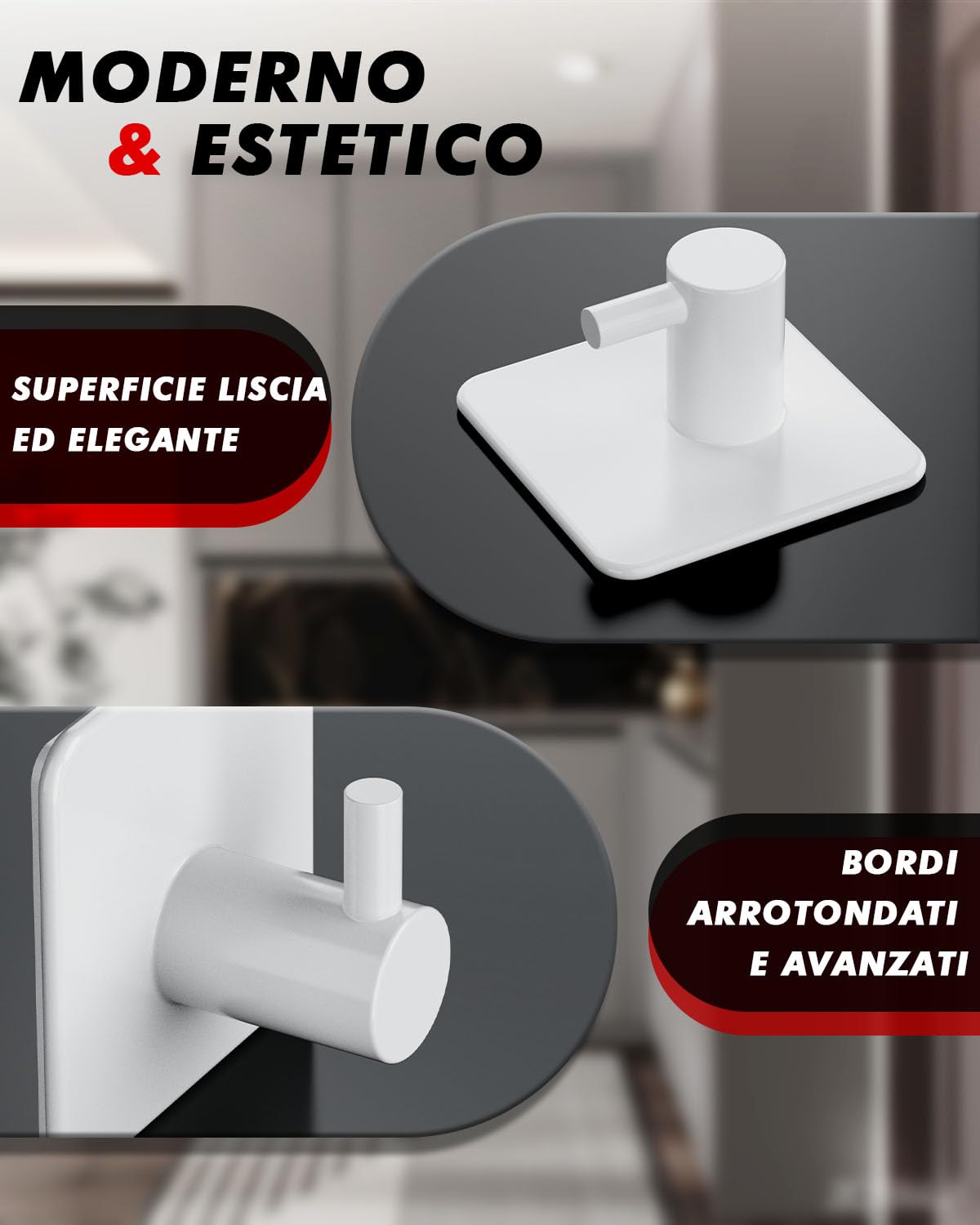 Auxmir Ganci Adesivi Acciaio Inox Oro Impermeabili