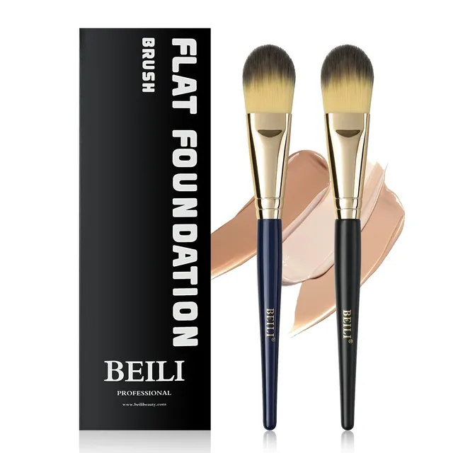 BEILI Pennelli Fondotinta Piatti Set 2 Pezzi Setole Sintetiche