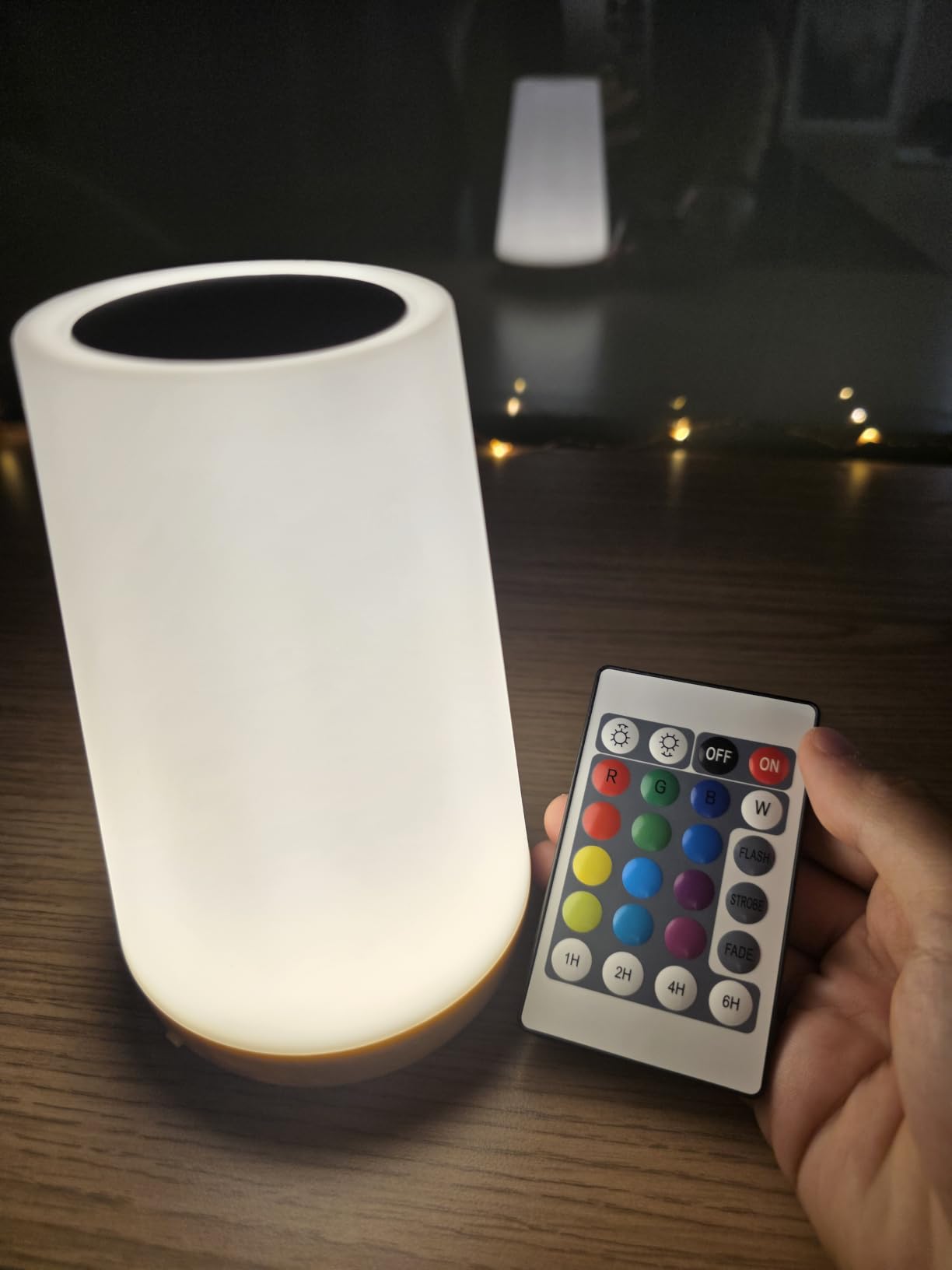 Auxmir Lampada da Comodino Touch Marrone LED RGB Ricaricabile