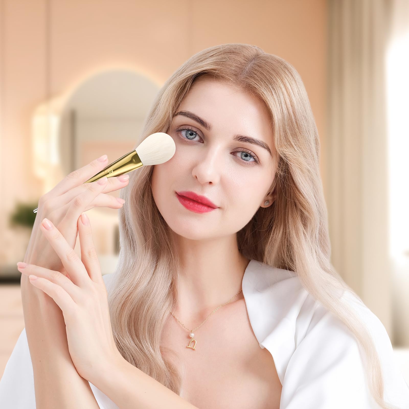 DUcare Set Pennelli Trucco 15 Pezzi Oro con Supporto