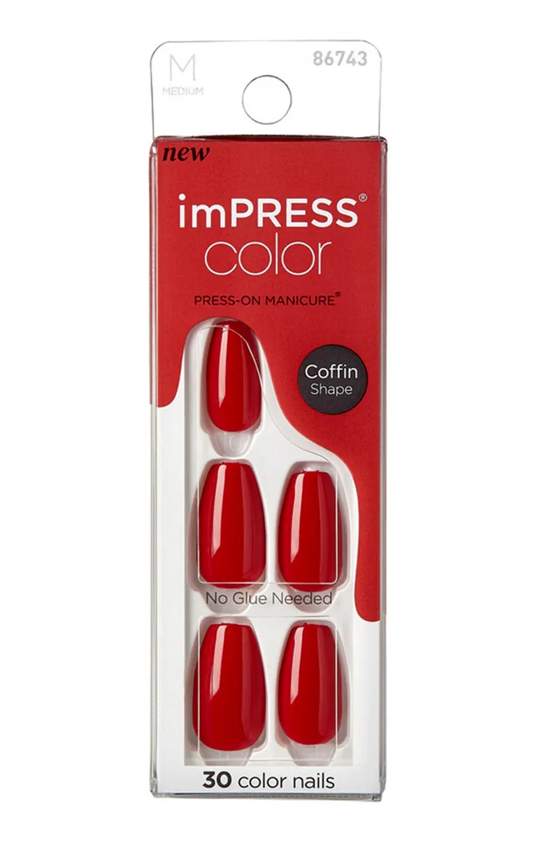 KISS imPRESS Color Coffin unghie Reddy or Not 30 pz