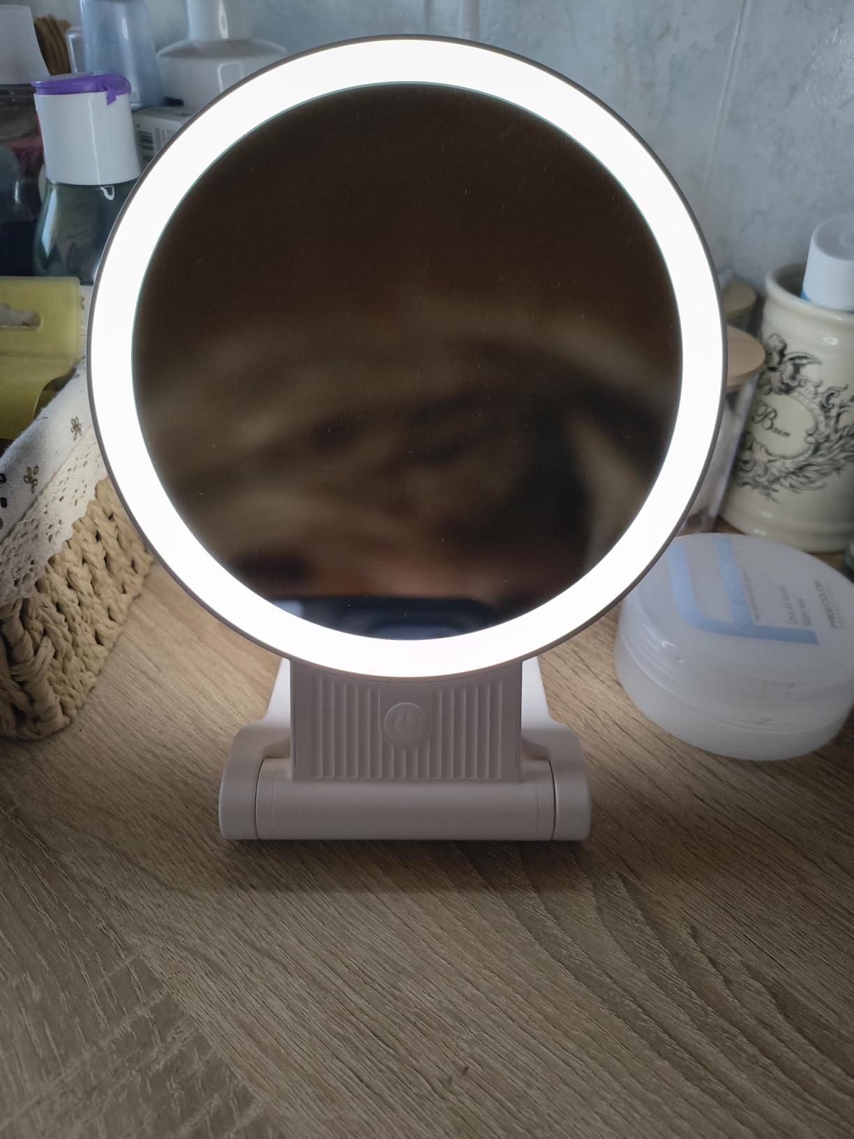 Auxmir Specchio Trucco LED 20X/1X Bianco Ricaricabile