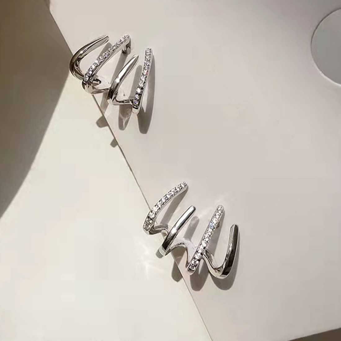 SJBAUTYO Orecchini Cristallo Argento 925 2 Paia Zirconi