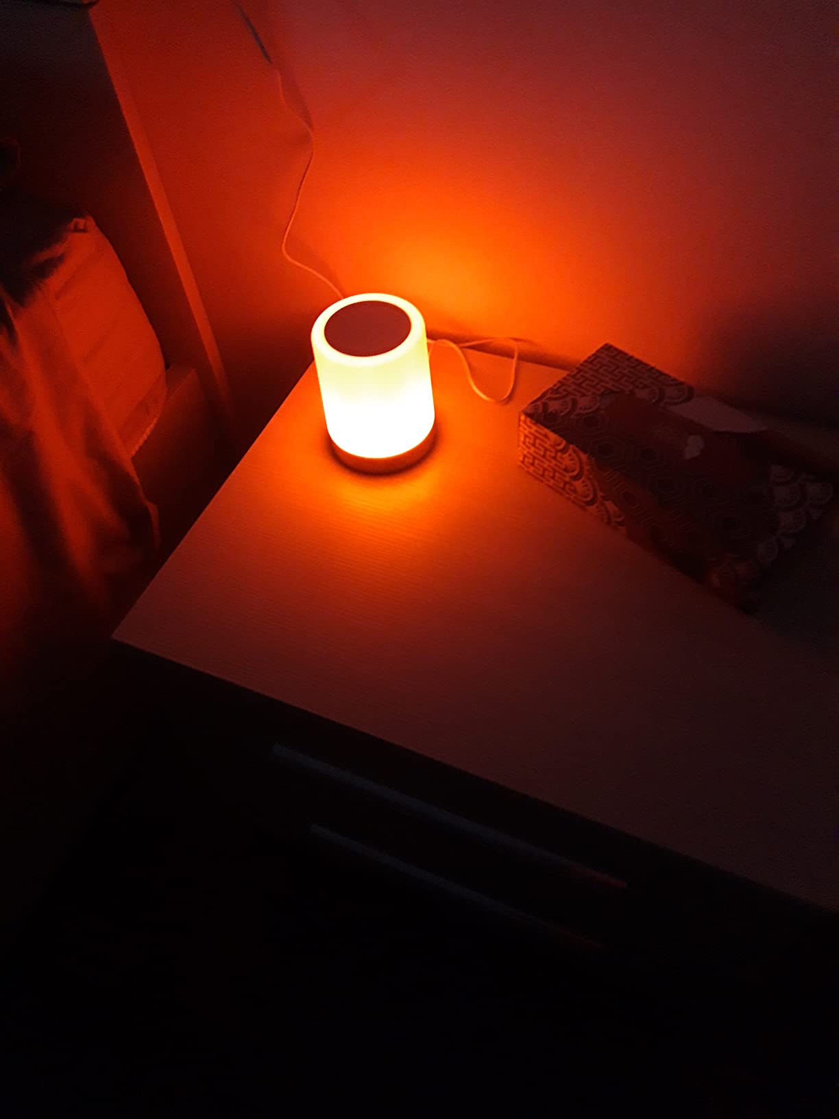 Auxmir Lampada Comodino LED luce notturna marrone ricaricabile