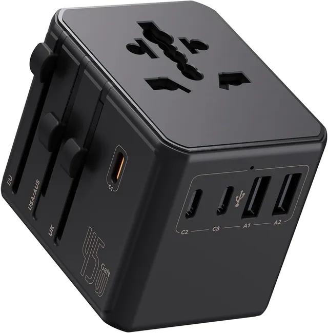 Auxmir Adattatore Viaggio Universale 45W Nero