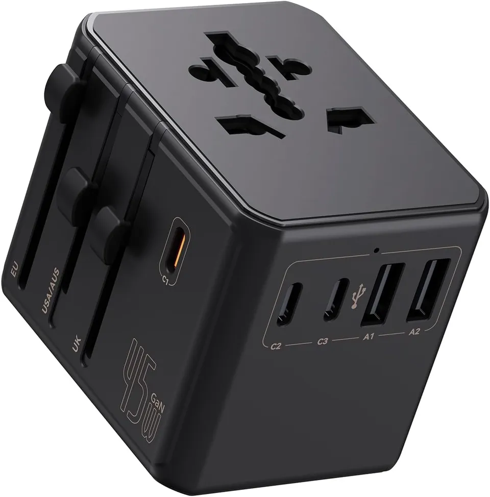 Auxmir Adattatore Viaggio Universale 45W Nero