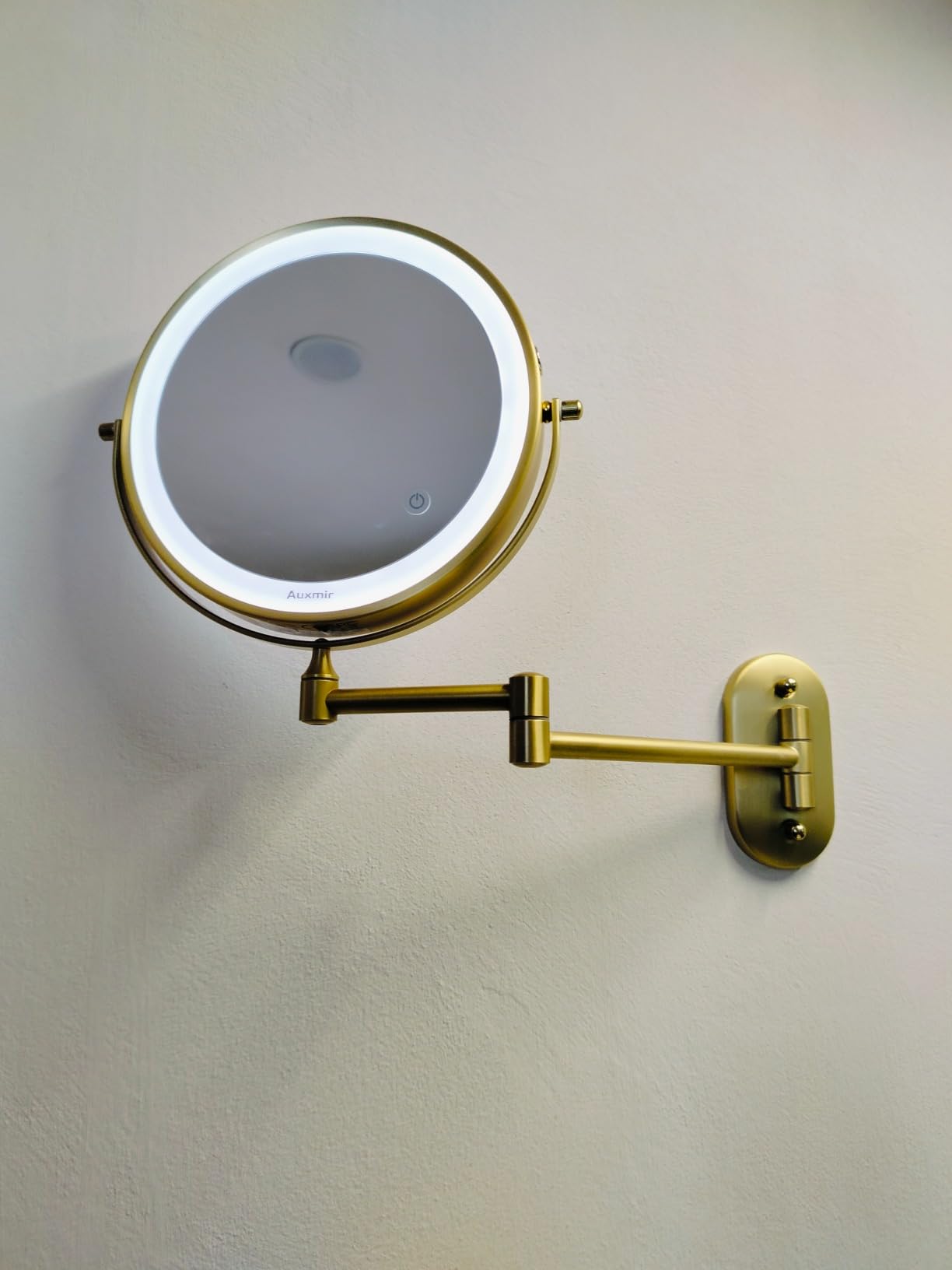 Auxmir Specchio Trucco Parete 10X Oro 54 LED Ricaricabile