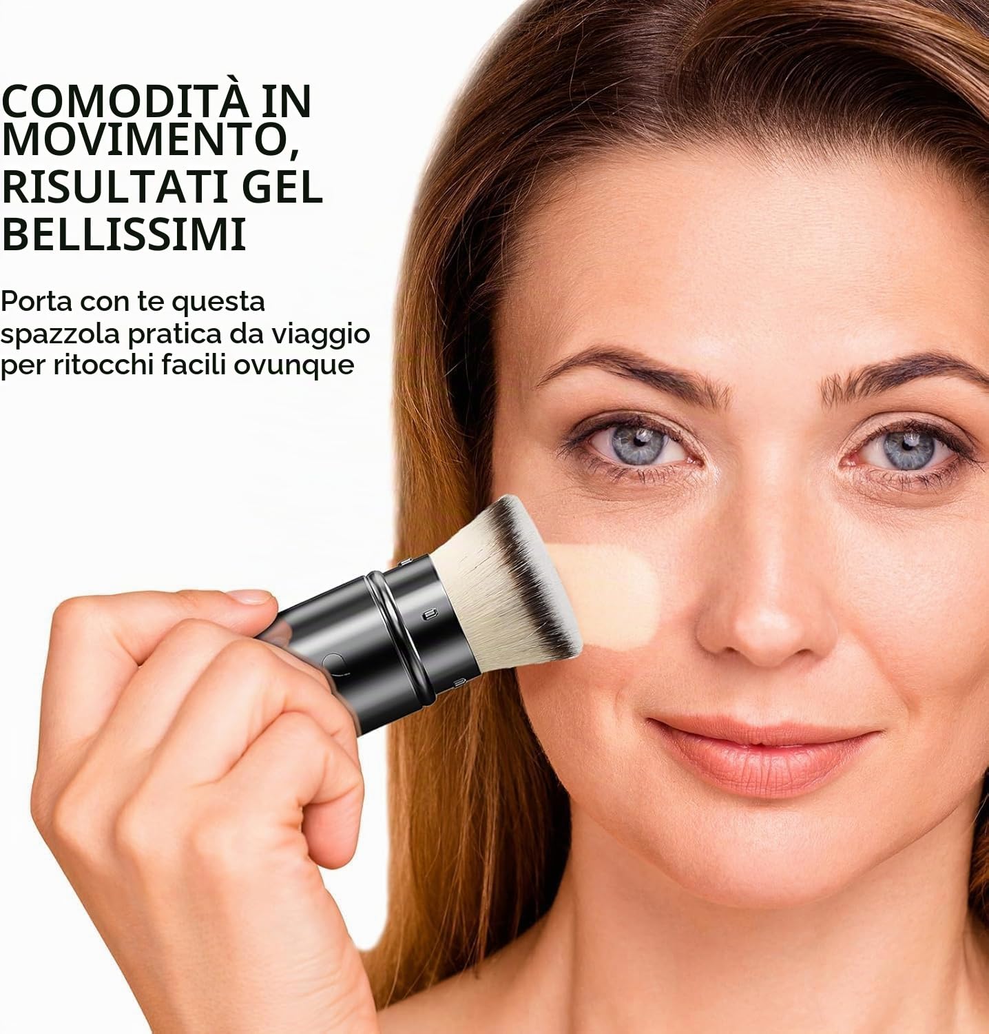 DUcare pennello fondotinta kabuki retrattile nero