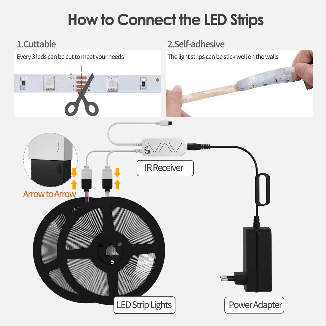 Weily Striscia LED WiFi RGB 15m musicale con app e voce 5050