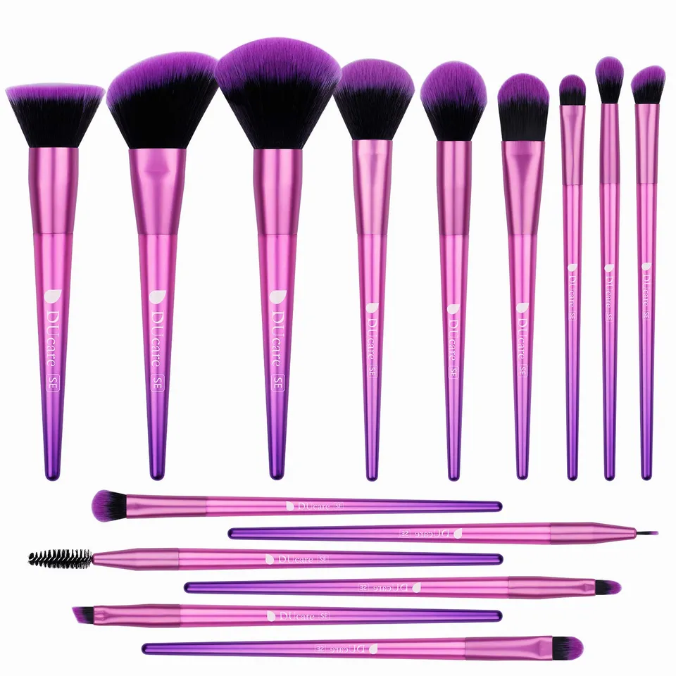 DUcare Set 15 Pennelli Trucco Rosa Fibra Sintetica