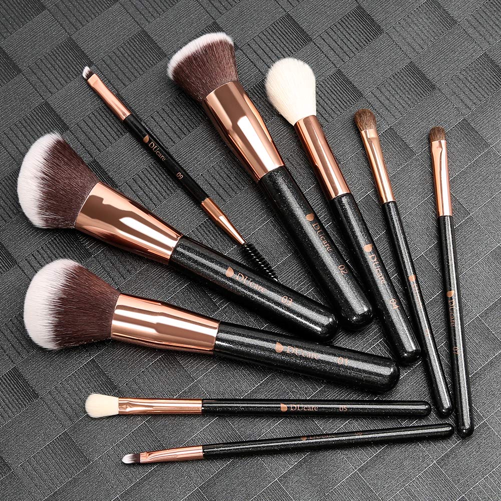 Ducare Set 9 Pennelli Trucco Occhi Kabuki Sintetici