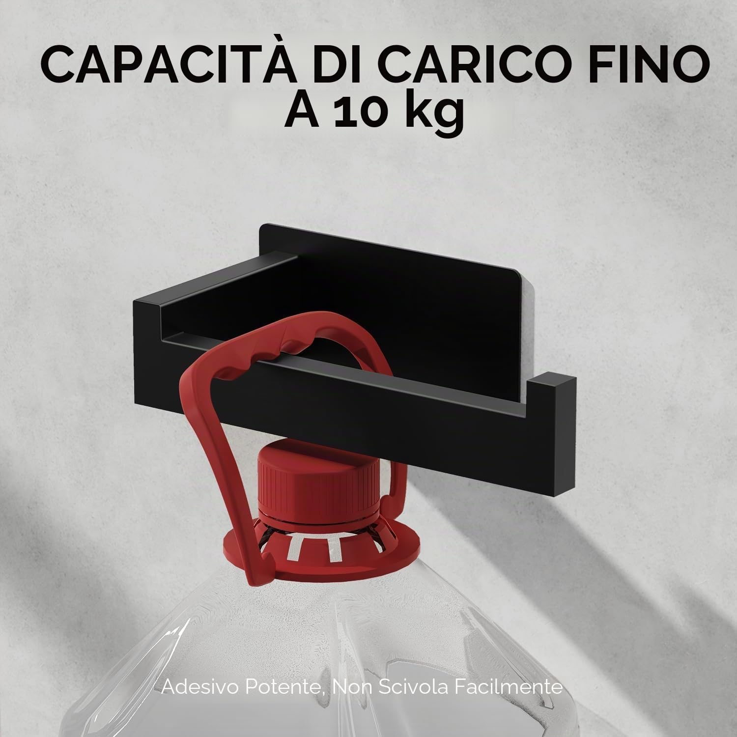 Auxmir Porta Carta Igienica Acciaio Nero 2 Pezzi Adesivo