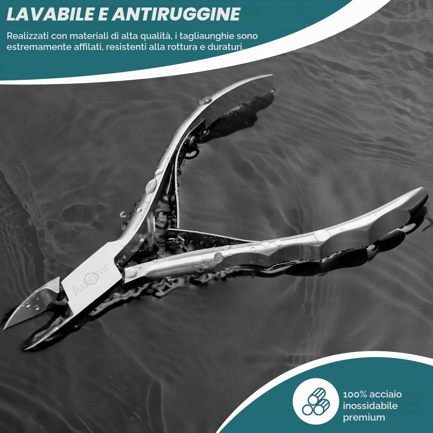 Auxmir Tronchesino Unghie Professionale tagliaunghie argento acciaio inox