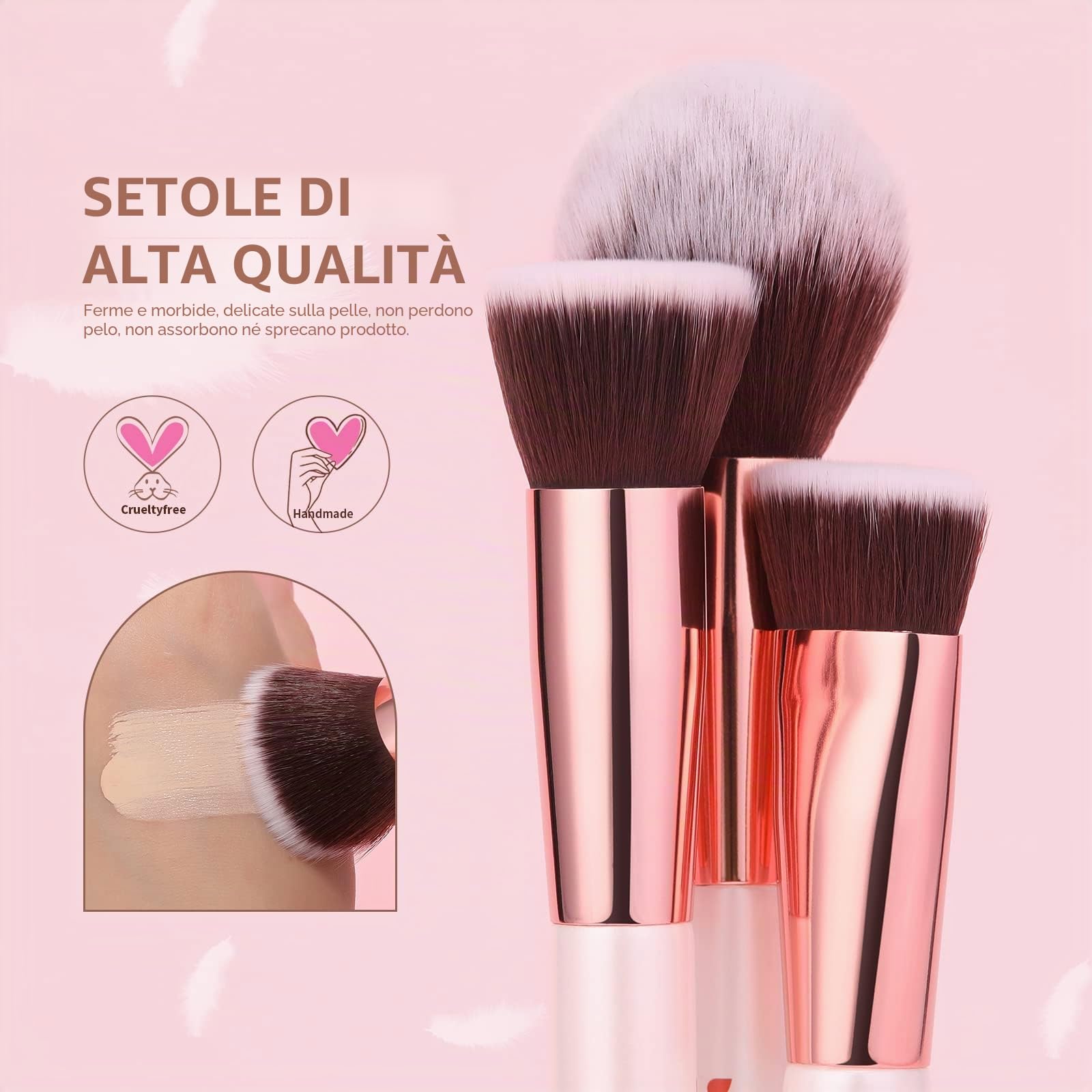 DUcare Set Pennelli Trucco Bianco 27 Pezzi Sintetici