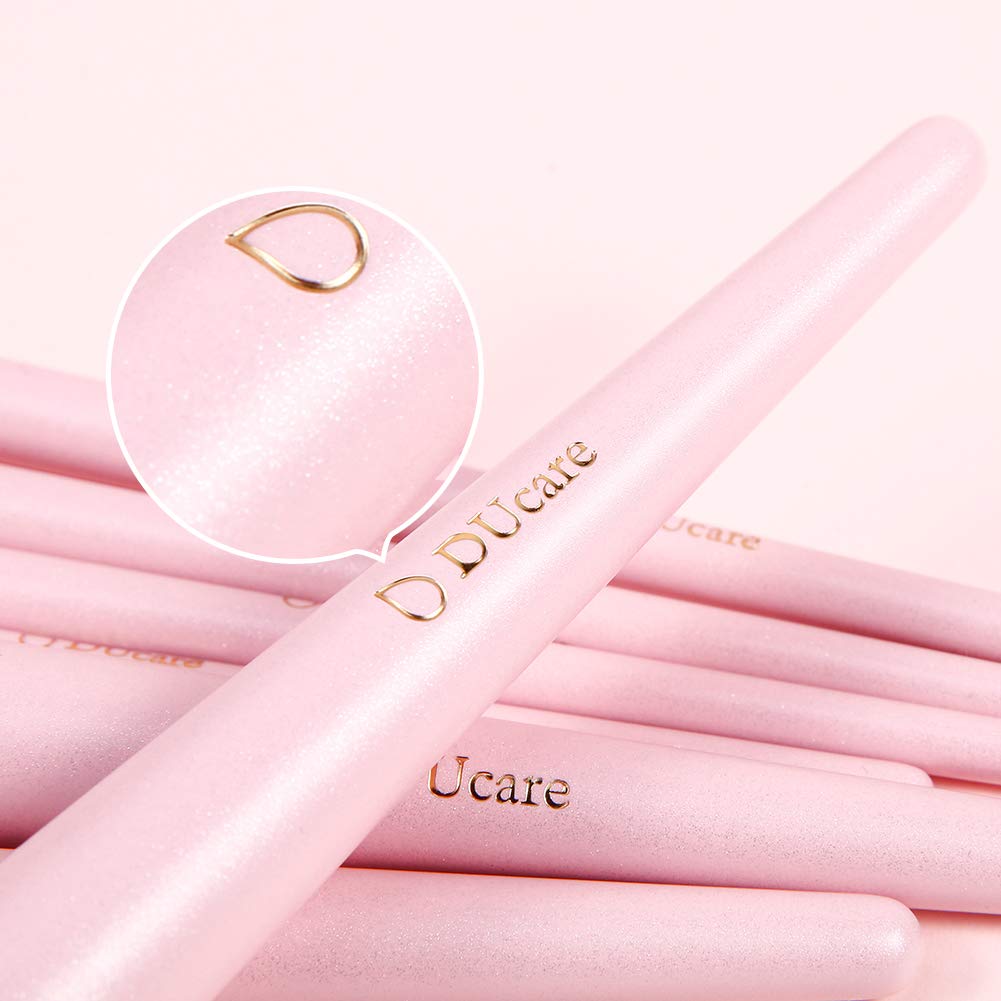 DUcare Set 8 Pennelli Trucco Rosa Vegano con Astuccio