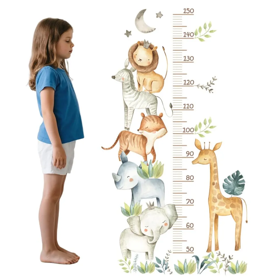 SJBAUTYO Metro Altezza Bambini adesivo animali 112x62cm