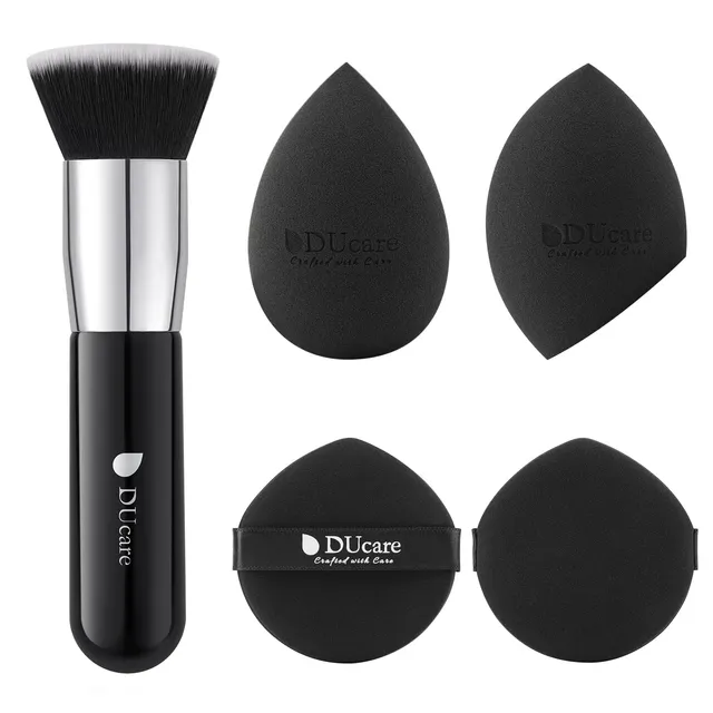 DUcare Set Spugne Trucco 4 Pezzi con Pennello Fondotinta