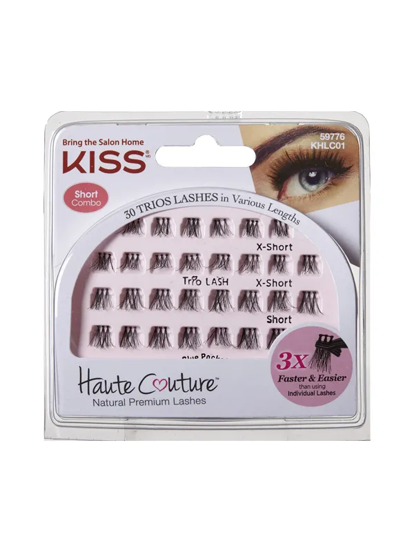 Kiss Haute Couture Trio ciglia a ciuffetti 30 pezzi con colla