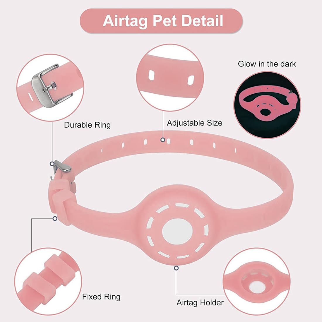 SJBAUTYO Collare Gatto Silicone AirTag 35 cm Antistrozzo