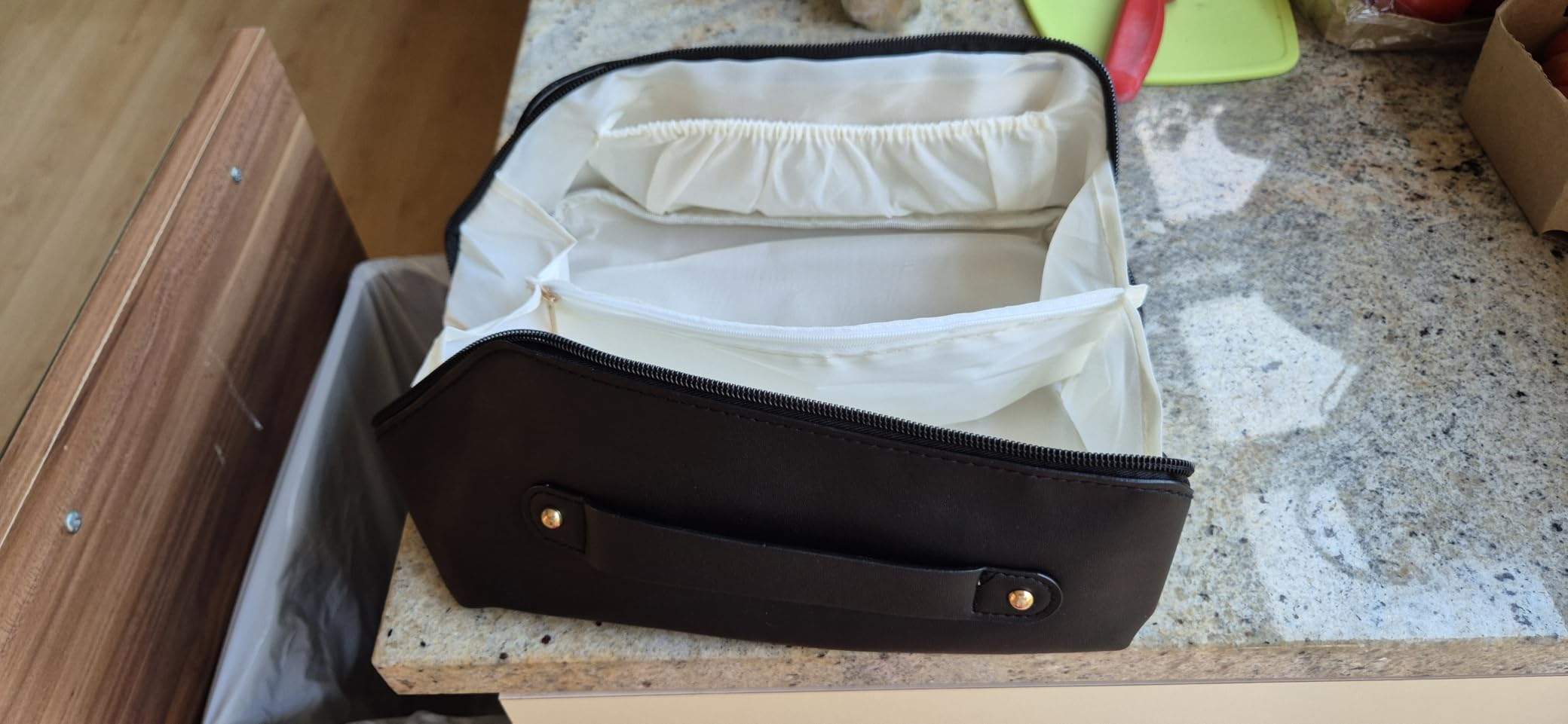SJBAUTYO Essentials Borsa Cosmetica Marrone Pelle PU