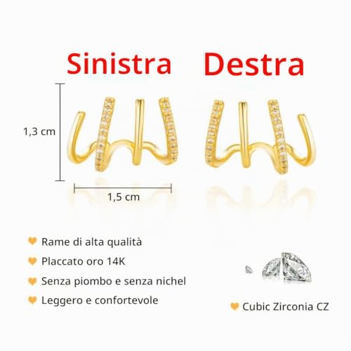SJBAUTYO Orecchini Cristallo Argento 925 2 Paia Zirconi
