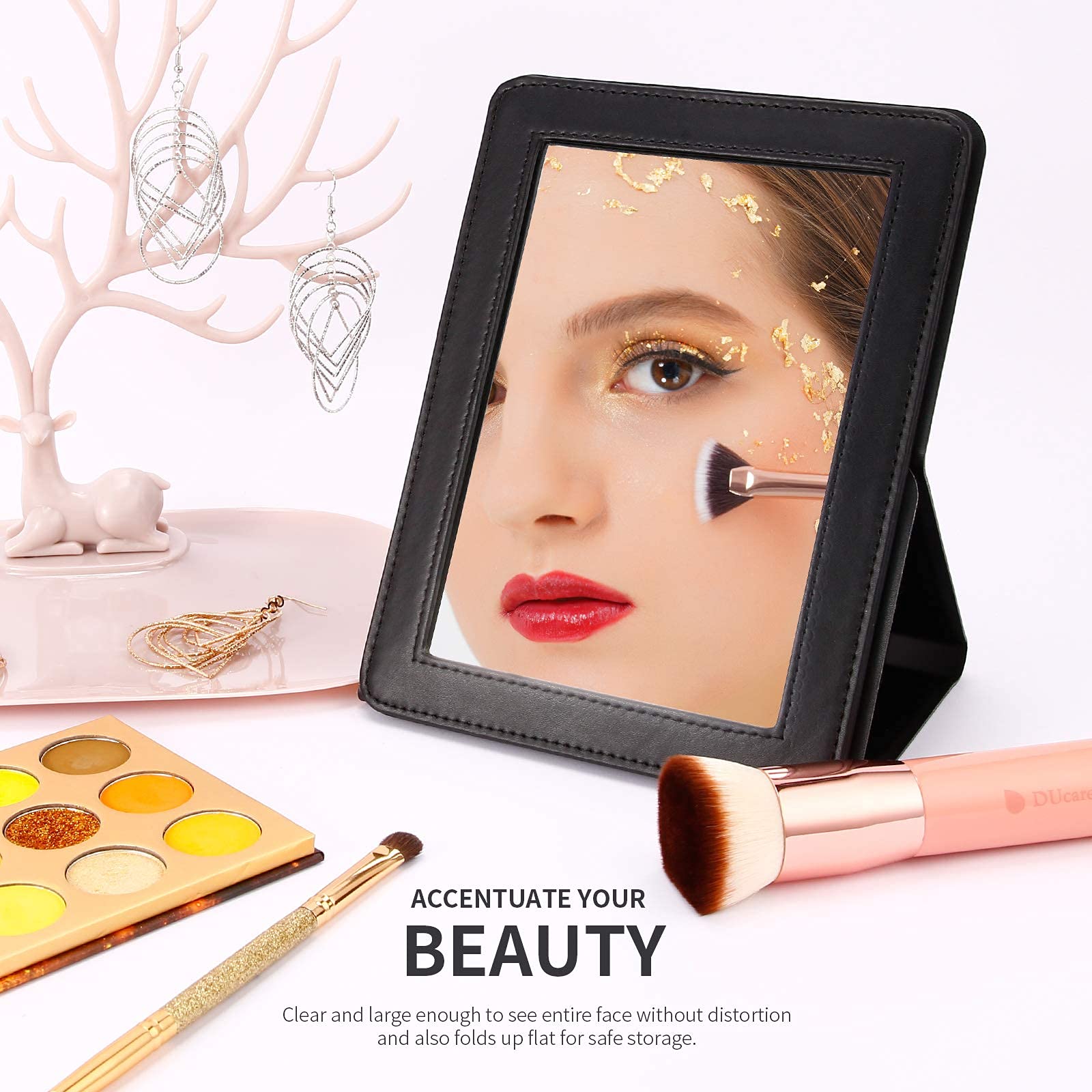 DUcare Slim specchio trucco viaggio pieghevole con base