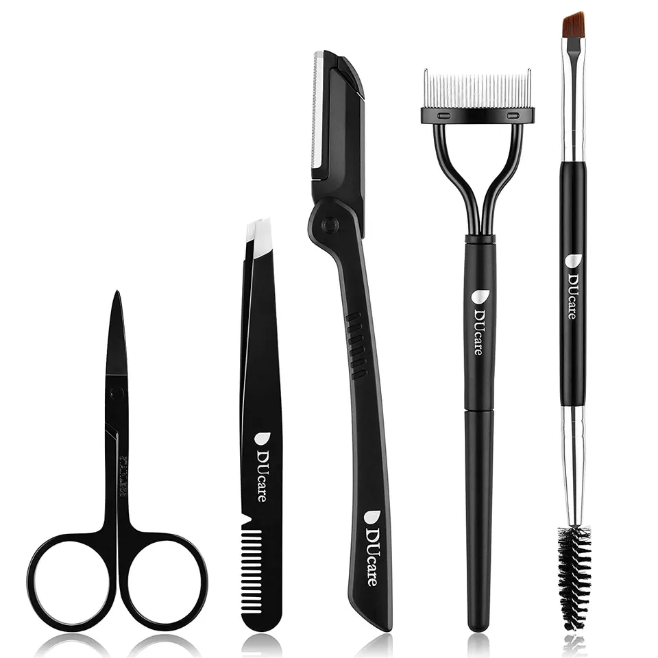 DUcare Kit Sopracciglia 5 in 1 con Pinzetta e Rasoio