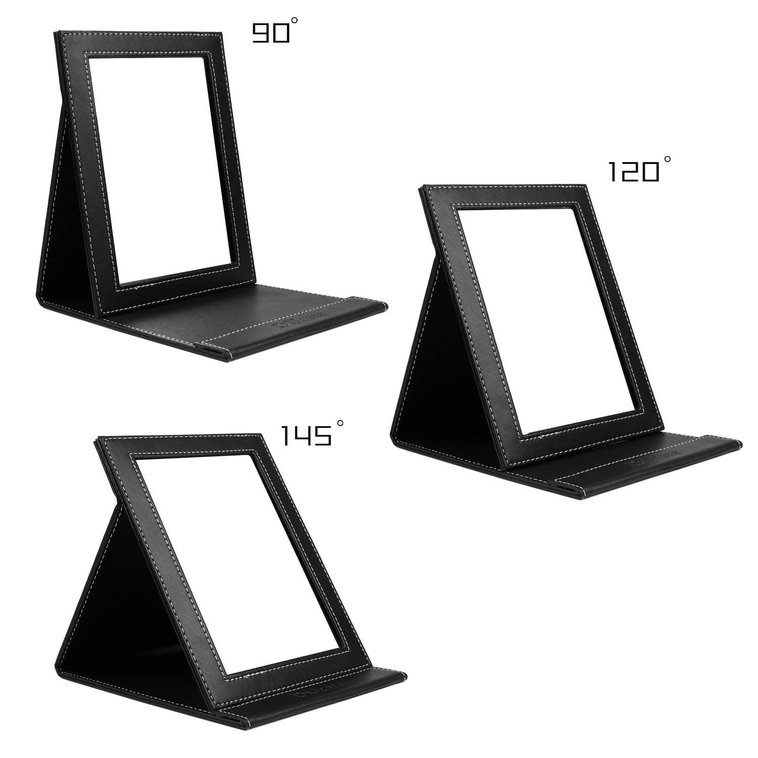 DUcare Specchio Trucco Pieghevole S Nero Pelle PU