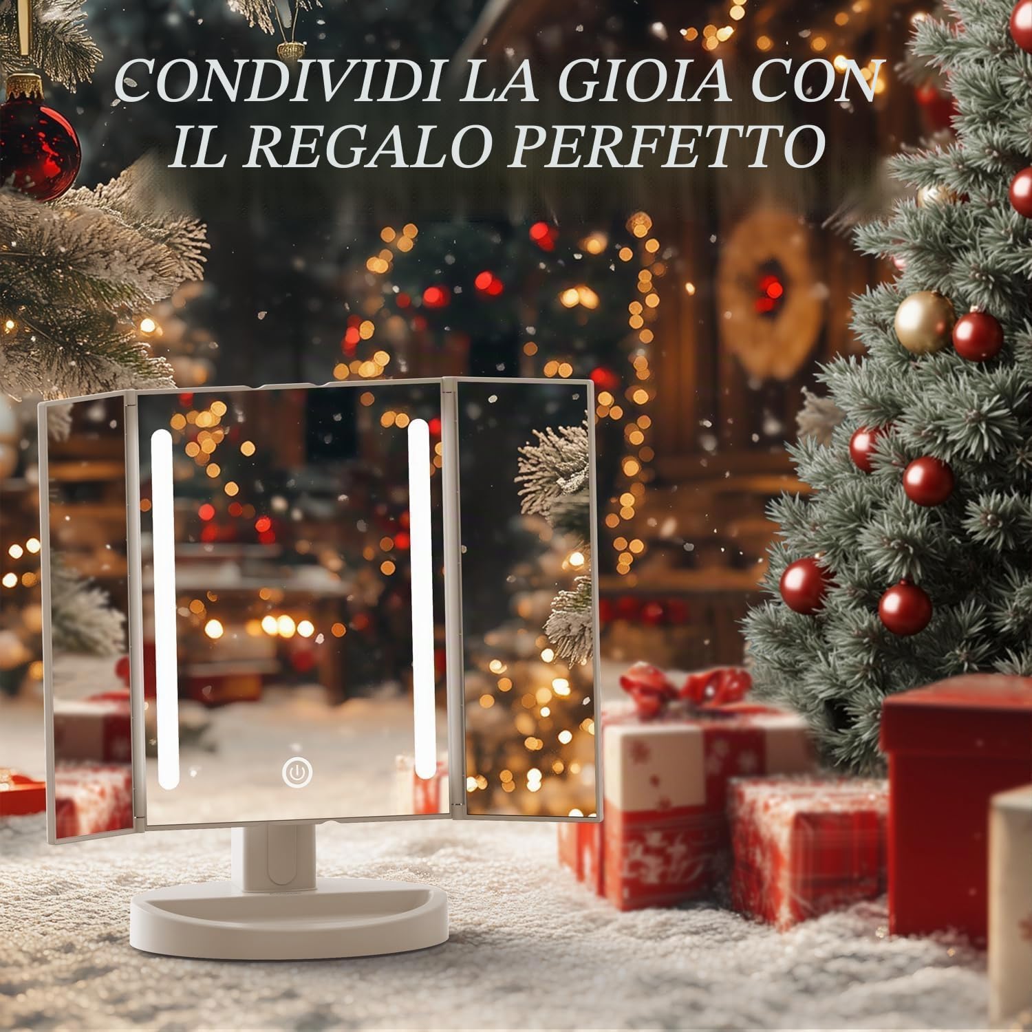 Auxmir Specchio Trucco con Luci Ricaricabile 3 Colori