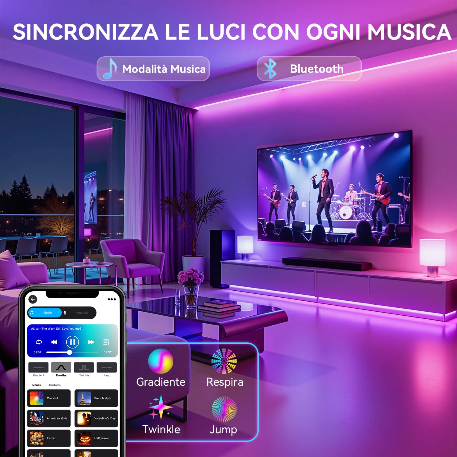 Auxmir Lampadine Smart LED E27 RGB 6 Pezzi Dimmerabili