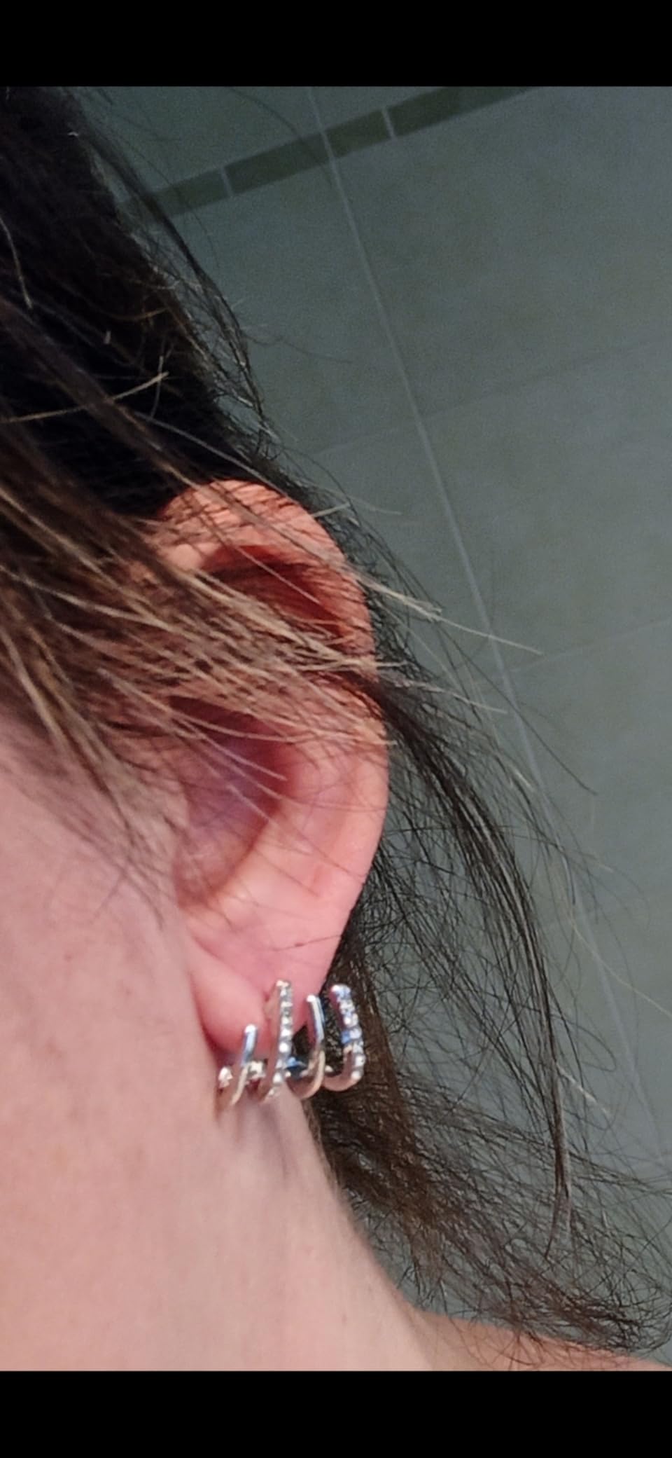 SJBAUTYO Orecchini Cristallo Argento 925 2 Paia Zirconi