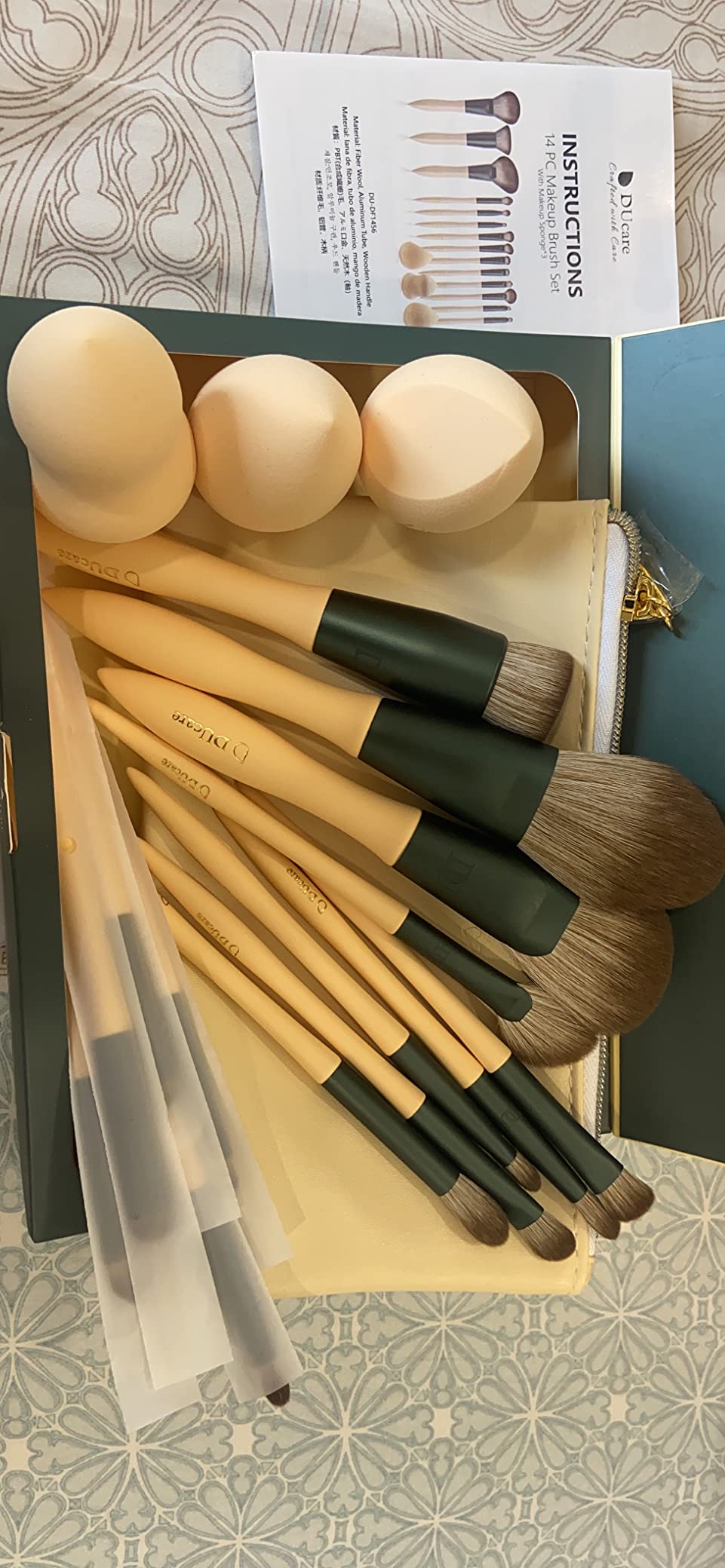 Ducare Lime Series Set Pennelli Trucco 14 Pezzi +3 Spugne