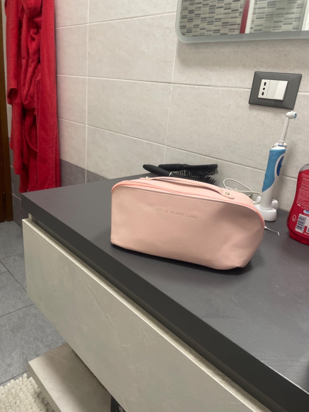 SJBAUTYO Essentials Borsa Cosmetica Marrone Pelle PU