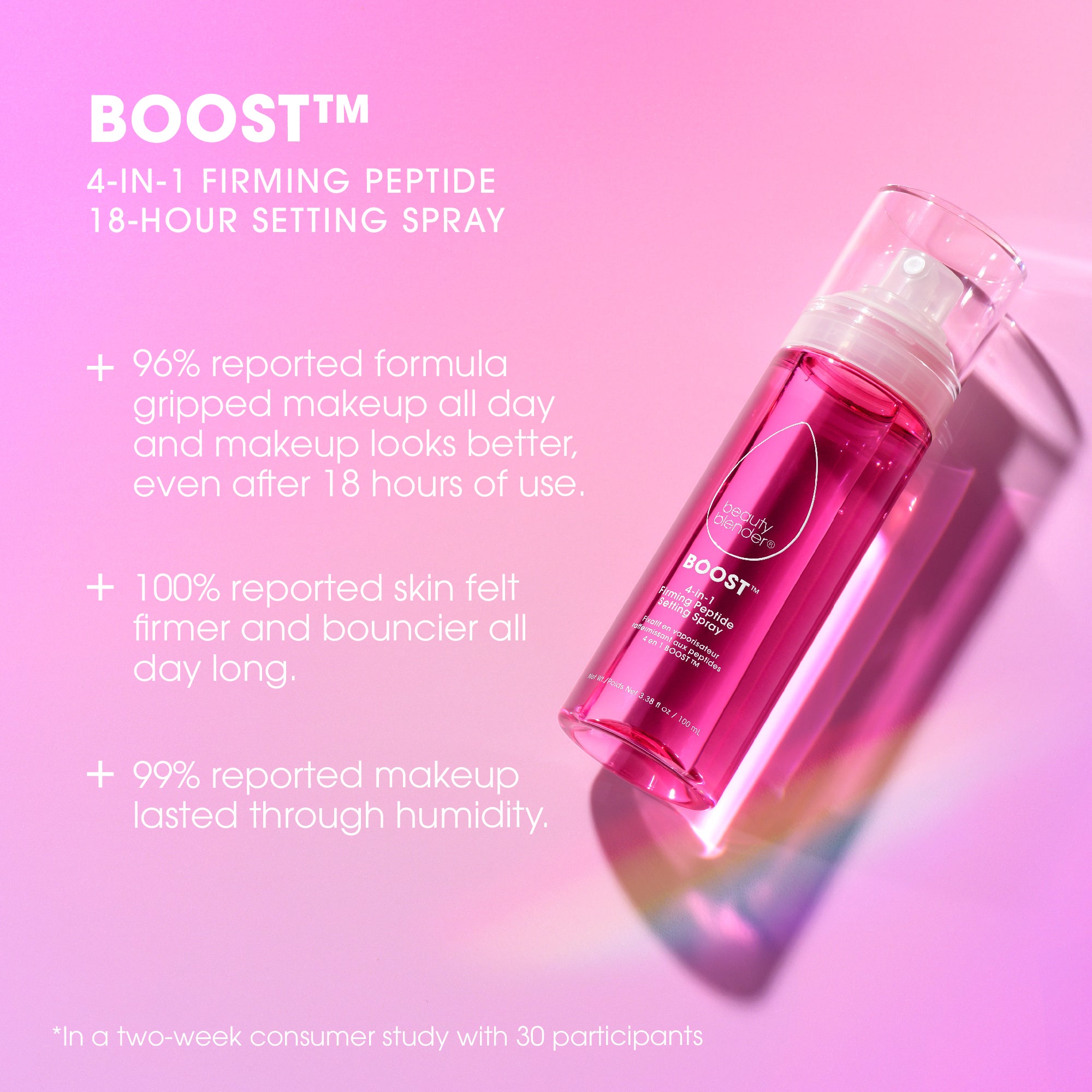 Beautyblender Boost 4-in-1 spray fissante 18 ore peptidi