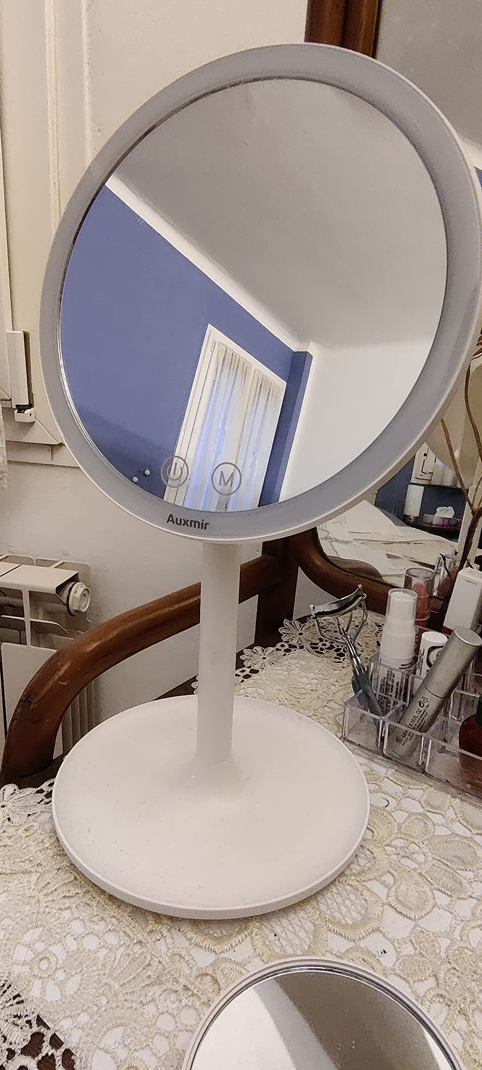 Auxmir Specchio Trucco Specchio da Tavolo 10X LED Ricaricabile