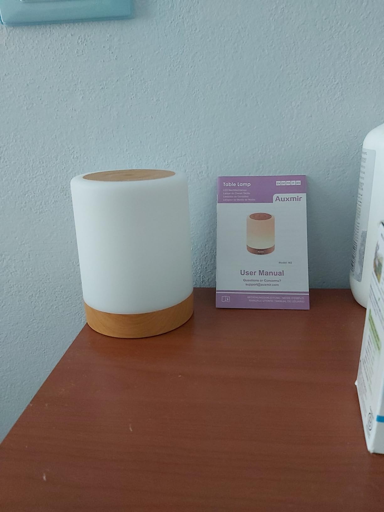 Auxmir Lampada da Comodino LED Touch Marrone 3000mAh