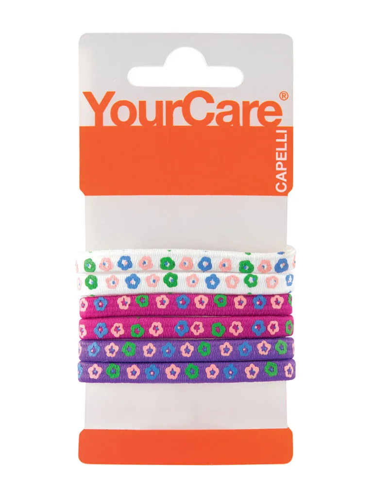 YourCare Clip Medium Fiori elastici capelli 6 pezzi