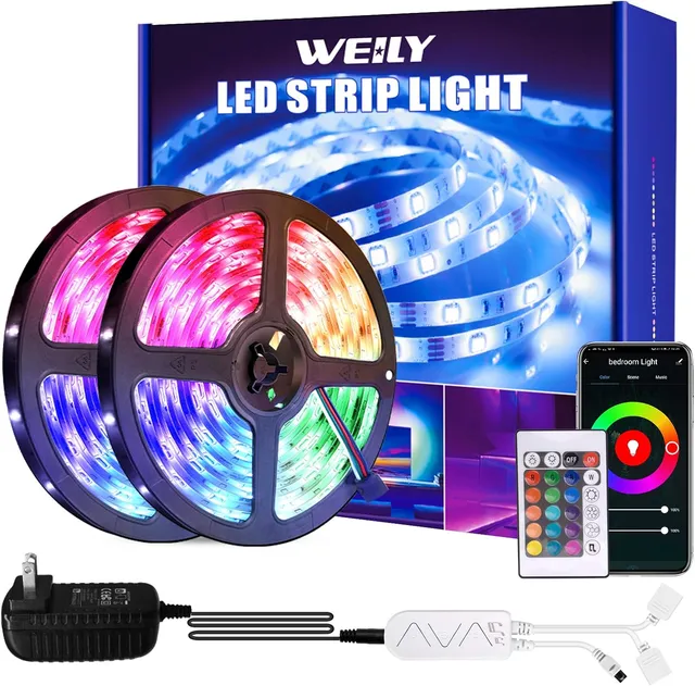 Weily Striscia LED WiFi RGB 15m musicale con app e voce 5050