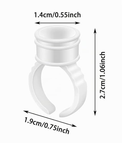 SJBAUTYO Anelli Inchiostro Tatuaggio 100 Pezzi Bianchi Silicone