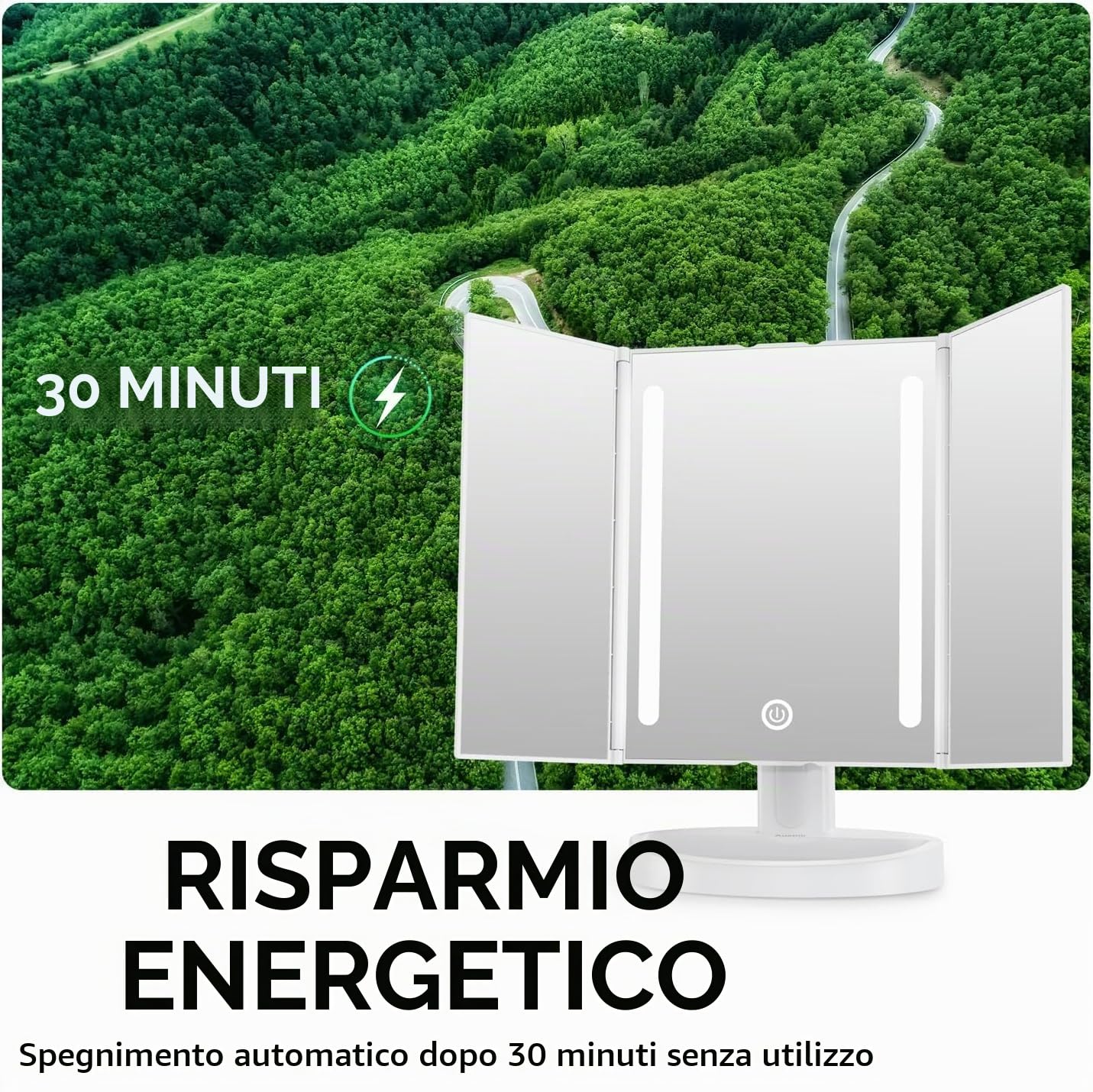Auxmir Specchio Trucco con Luci Ricaricabile 3 Colori
