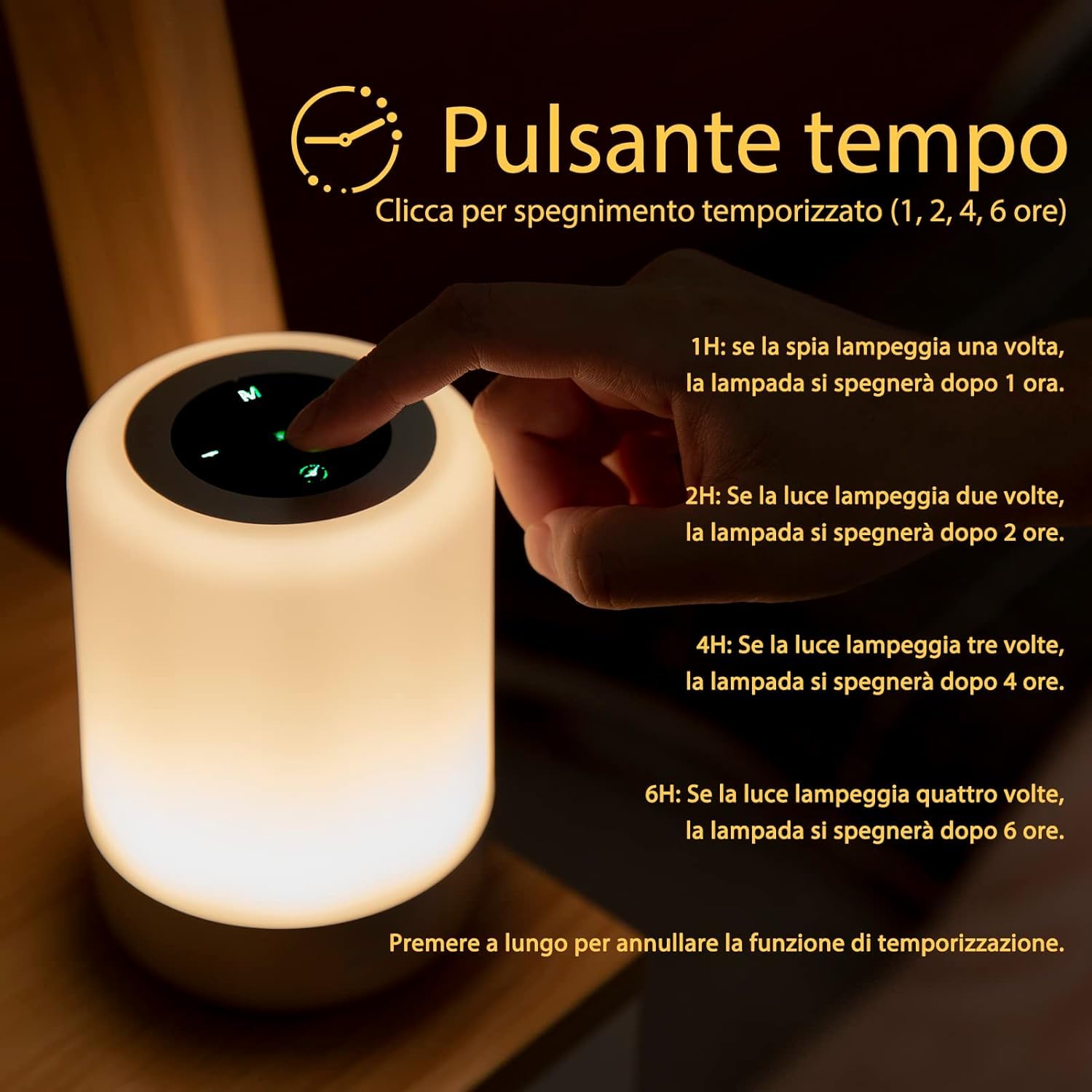 Auxmir Lampada comodino LED 8 colori touch