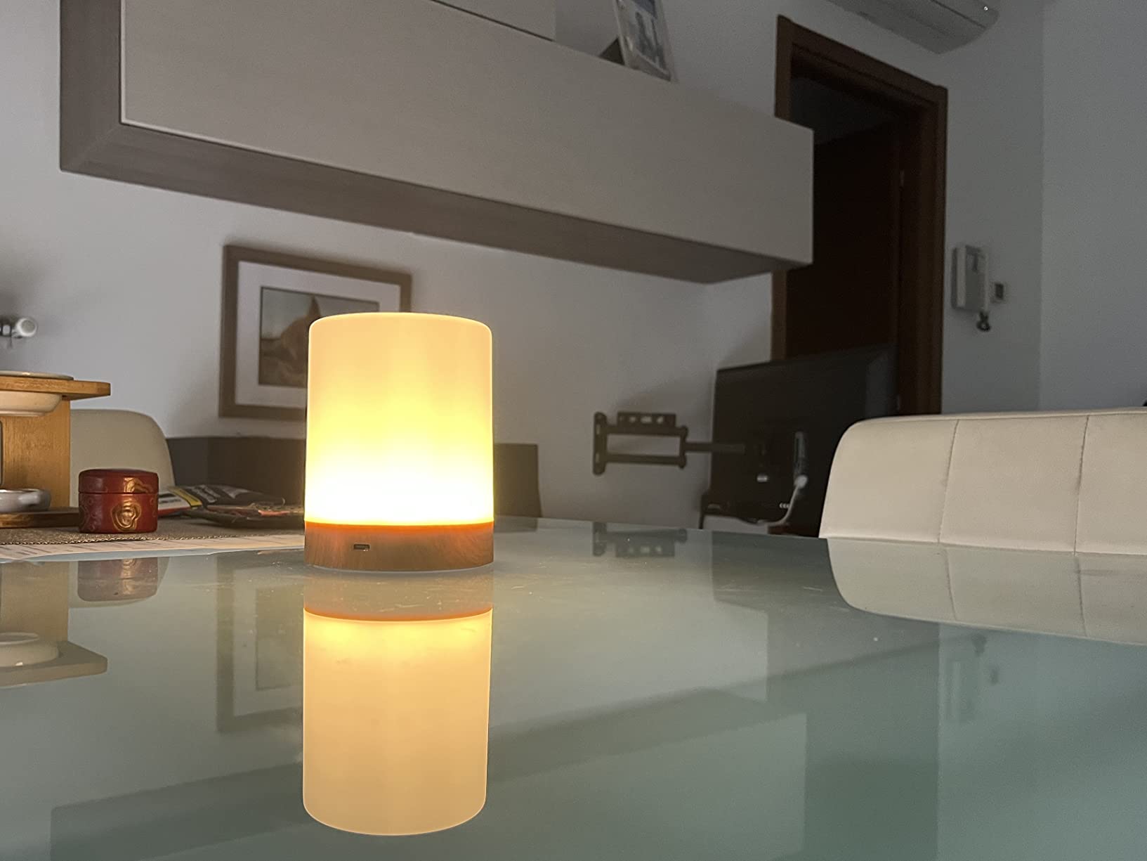Auxmir Lampada Comodino LED luce notturna marrone ricaricabile