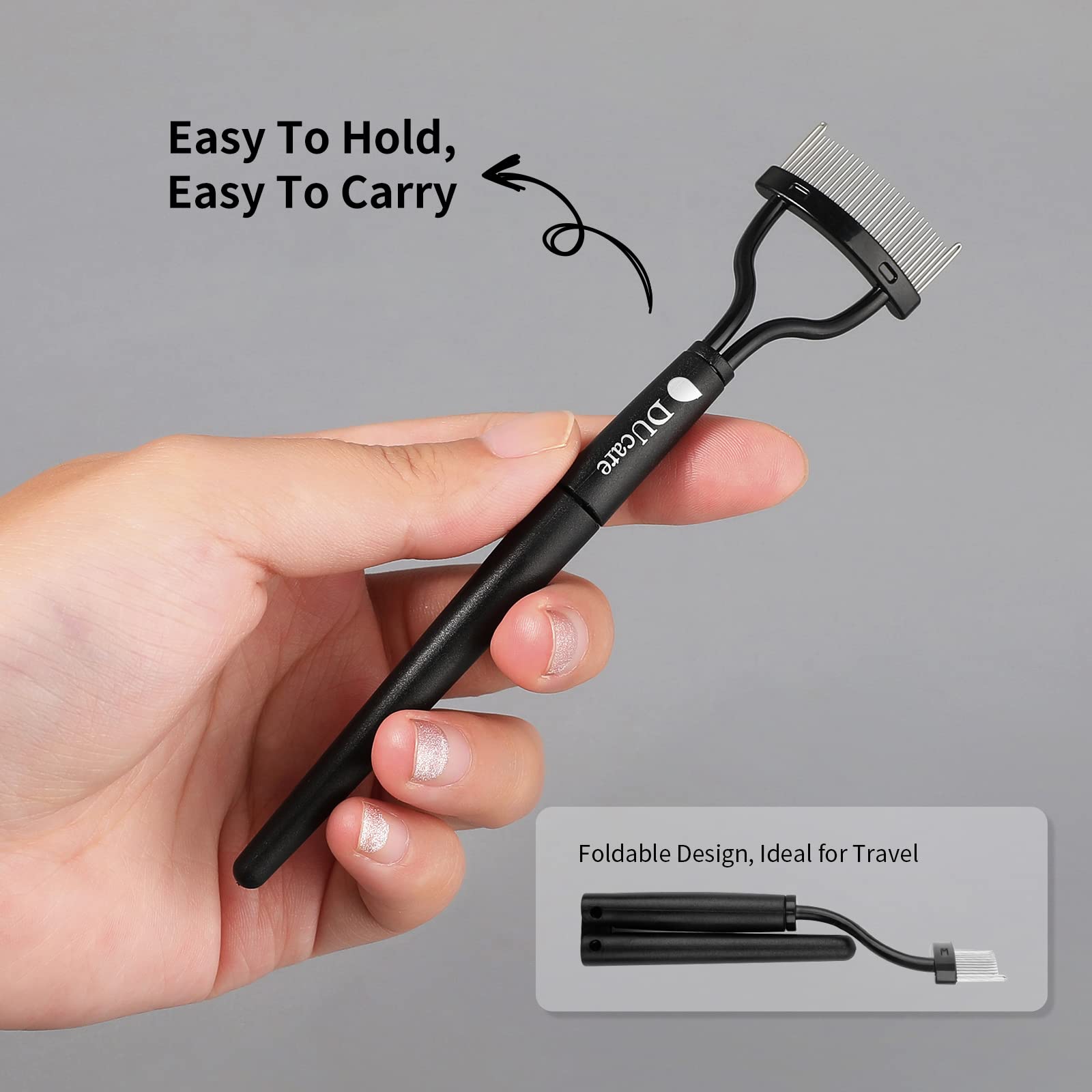 DUcare Pettine Ciglia pieghevole applicatore mascara denti metallo