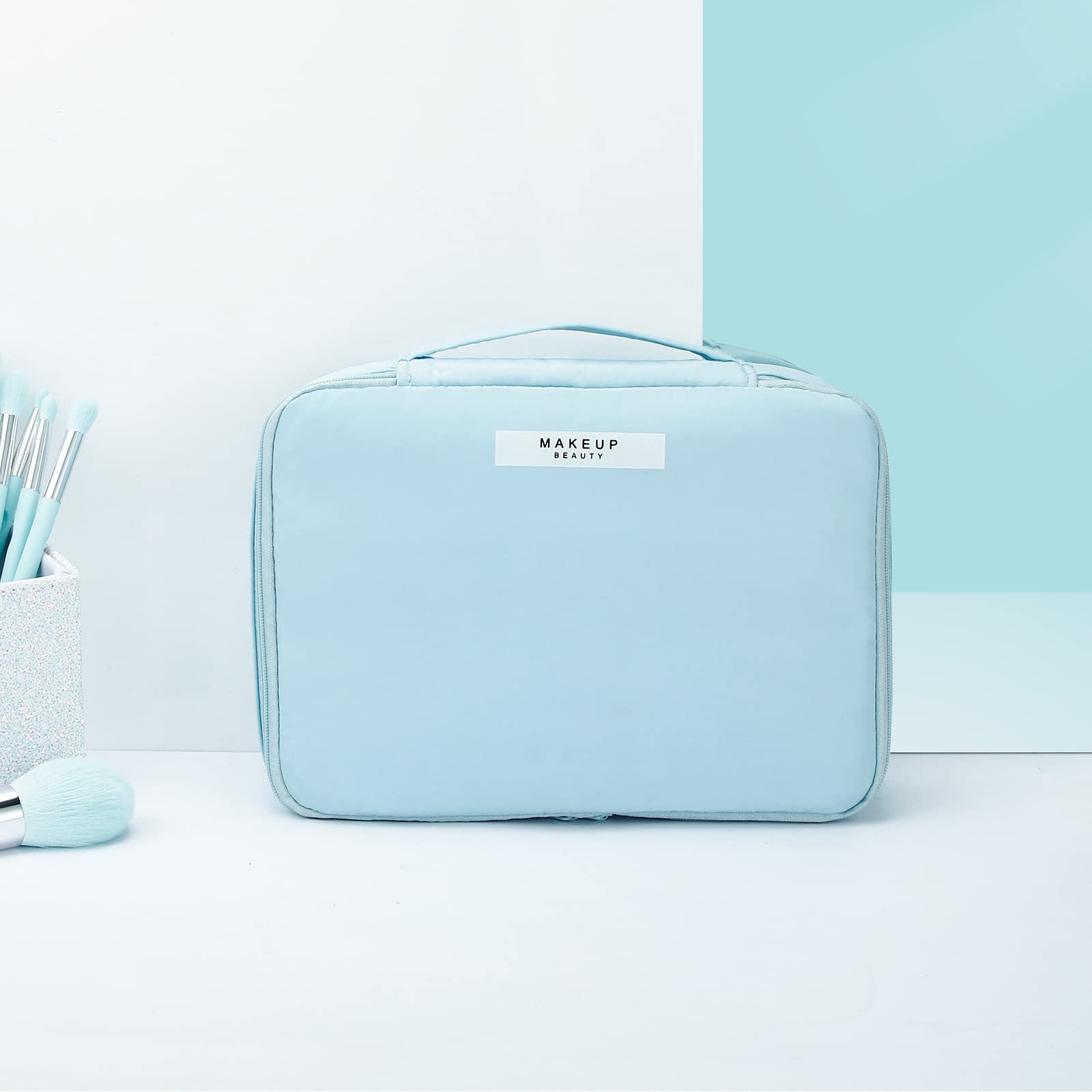 DUcare Borsa Trucco Viaggio Blu con Pochette 23,5 cm