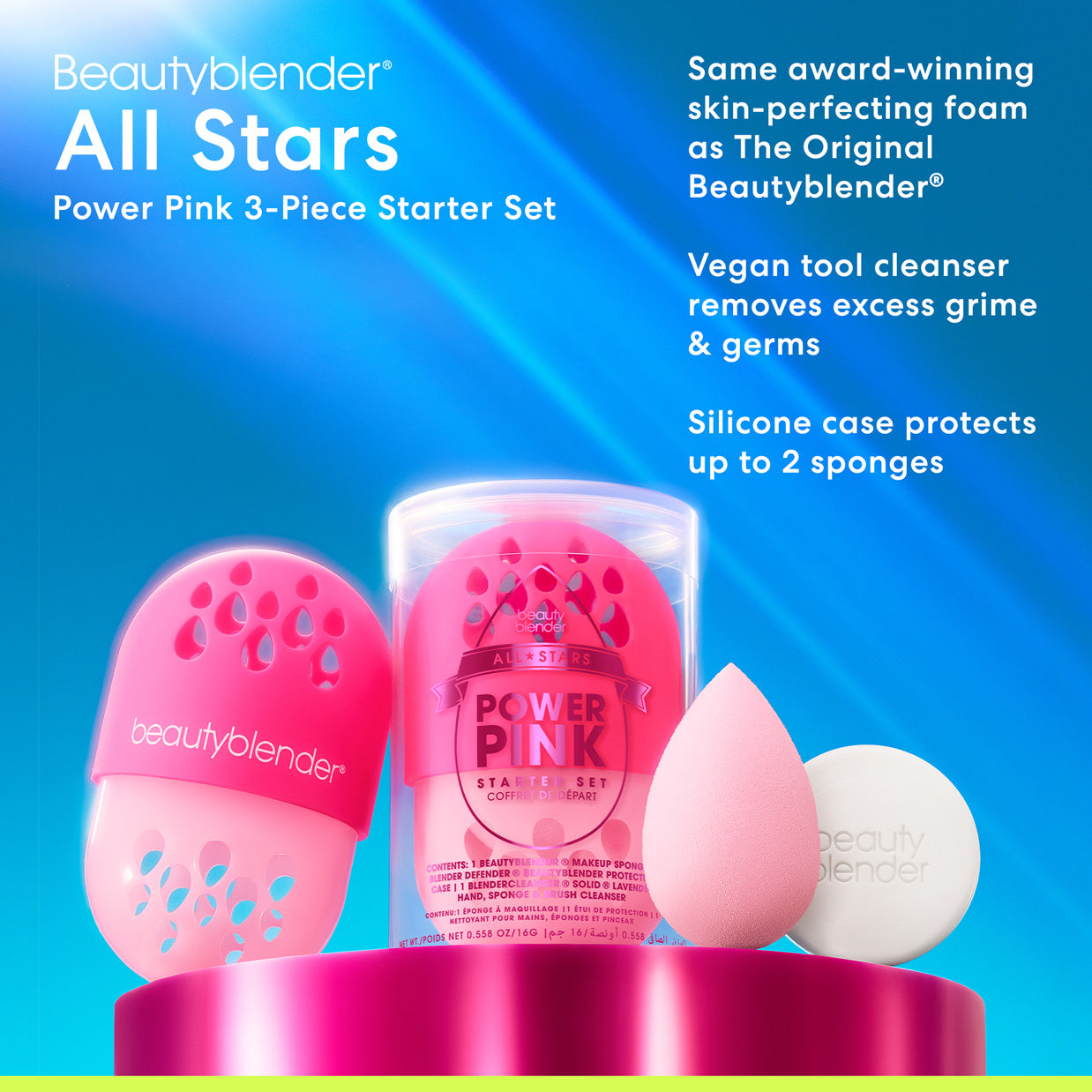 Beautyblender All-Stars Power Pink set spugnette trucco 3 pezzi