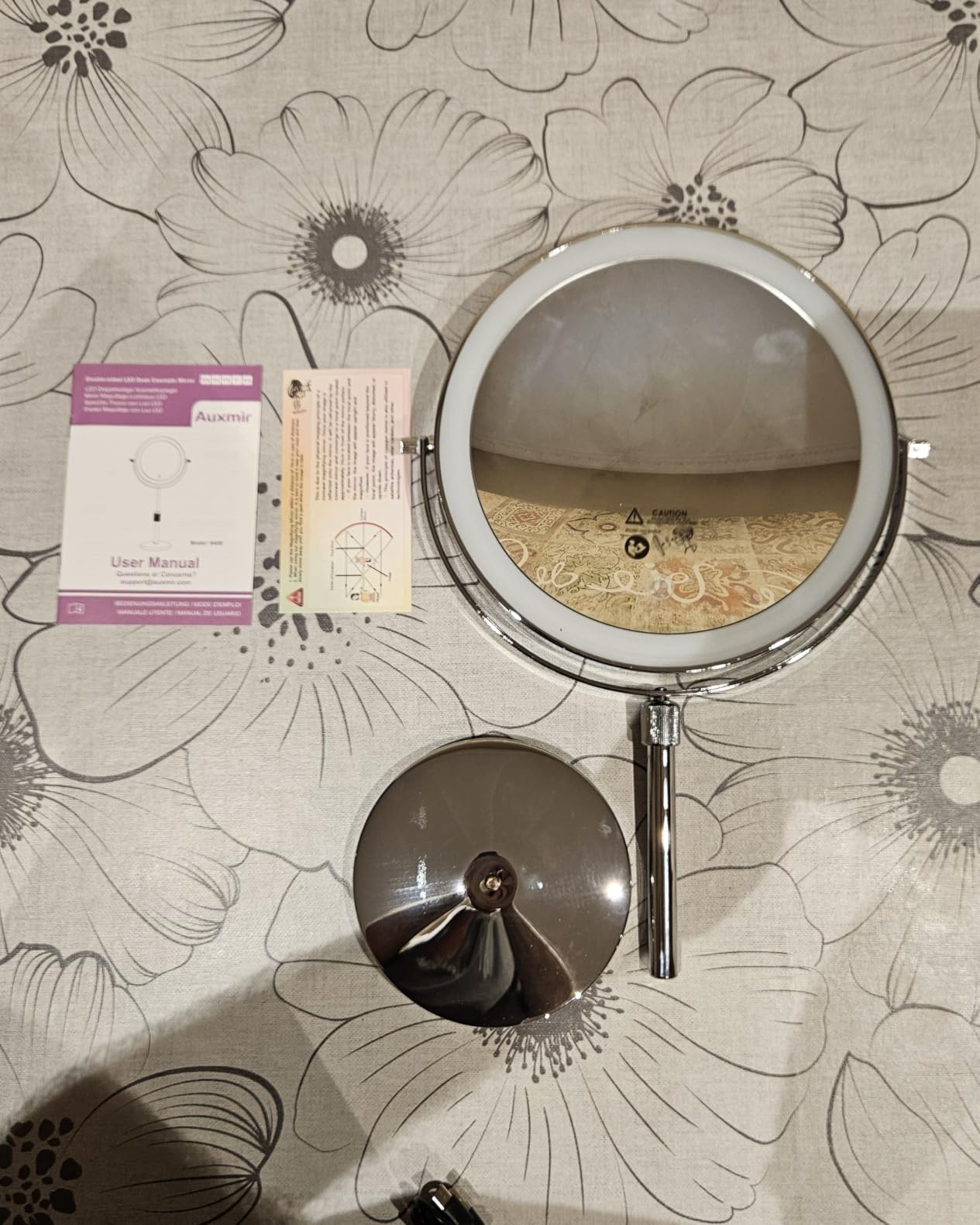 Auxmir Specchio Trucco con Luci 30X Nichel Altezza Regolabile