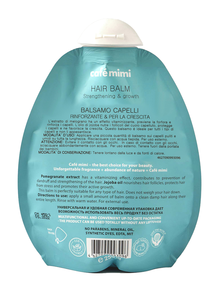 Café Mimi Balsamo Capelli Rinforzante Crescita Melograno 250 ml