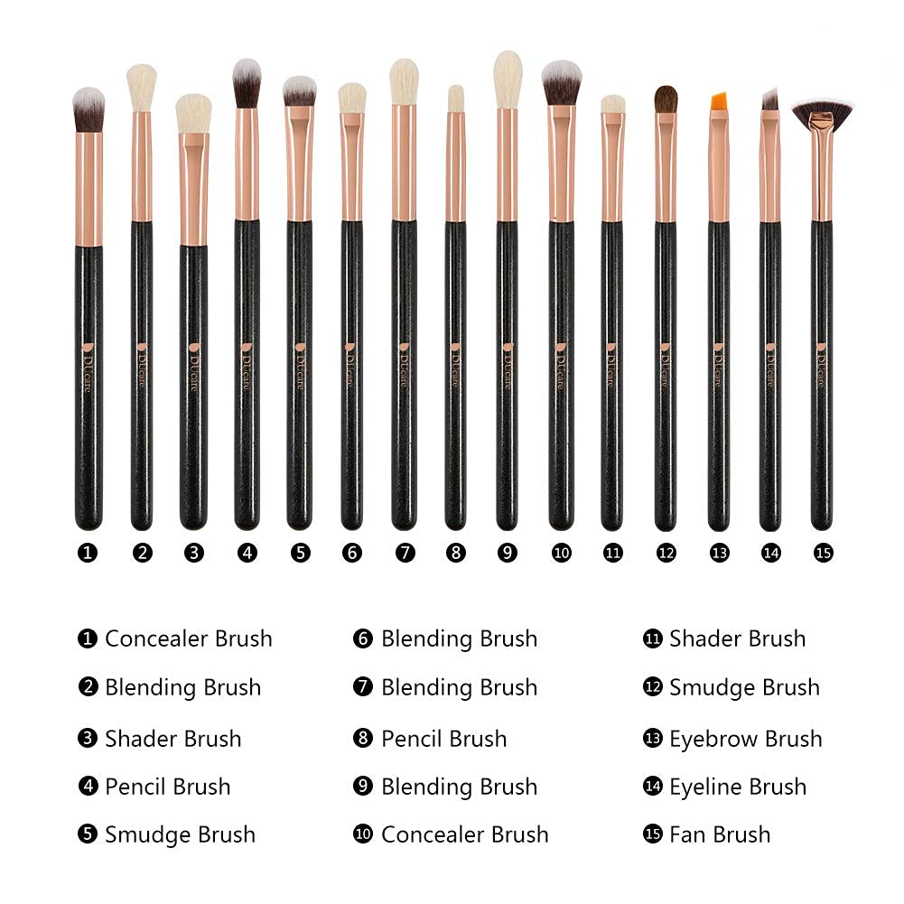 DUcare Set 15 Pennelli Trucco Occhi Professionale
