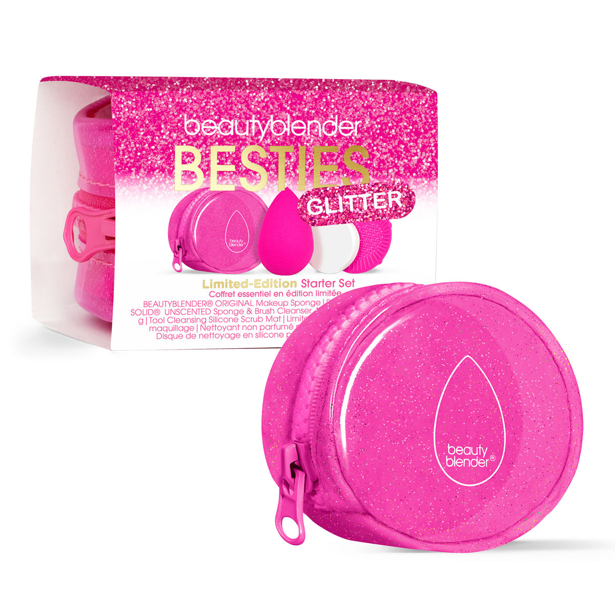 Beautyblender Besties Glitter Blend Cleanse set 4 pezzi pulizia